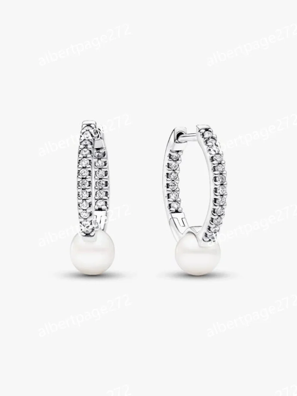 Treated Freshwater Cultured Pearl & Pavé Hoop Earrings